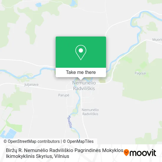 Карта Biržų R. Nemunėlio Radviliškio Pagrindinės Mokyklos Ikimokyklinis Skyrius