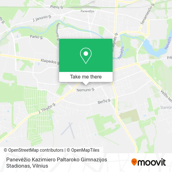 Карта Panevėžio Kazimiero Paltaroko Gimnazijos Stadionas