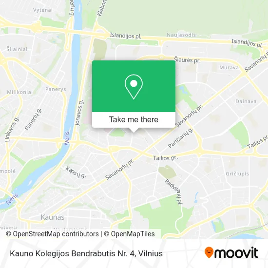 Карта Kauno Kolegijos Bendrabutis Nr. 4