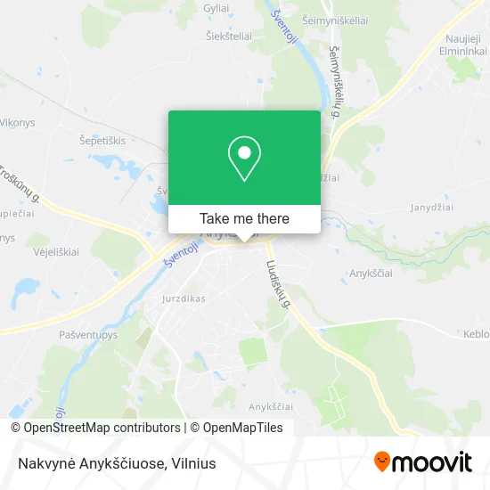 Карта Nakvynė Anykščiuose