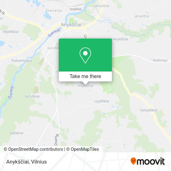 Карта Anykščiai
