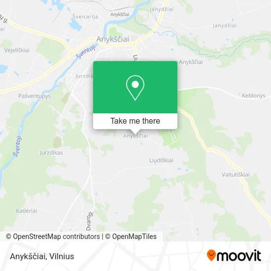 Карта Anykščiai
