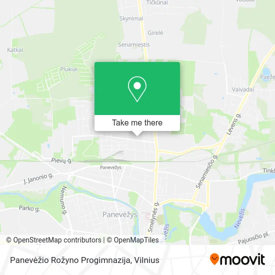 Карта Panevėžio Rožyno Progimnazija