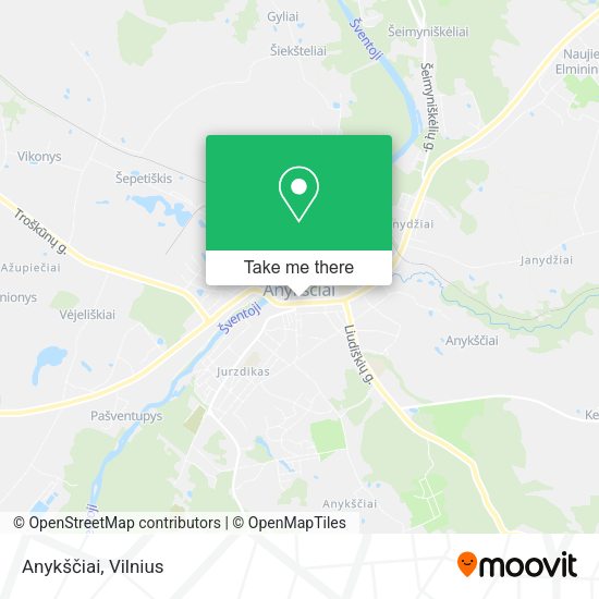 Карта Anykščiai