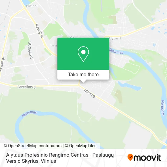 Карта Alytaus Profesinio Rengimo Centras - Paslaugų Verslo Skyrius