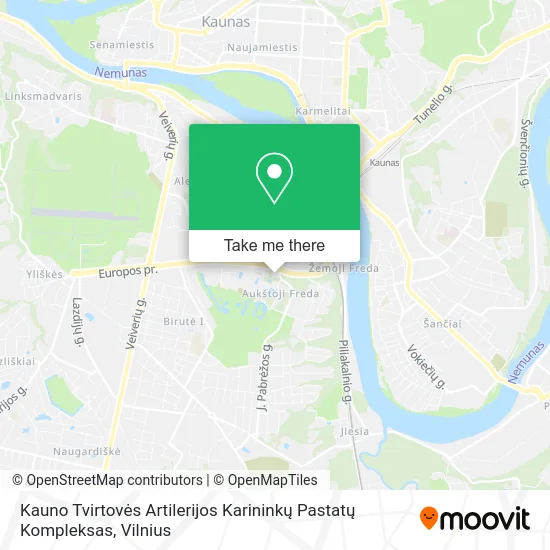 Карта Kauno Tvirtovės Artilerijos Karininkų Pastatų Kompleksas