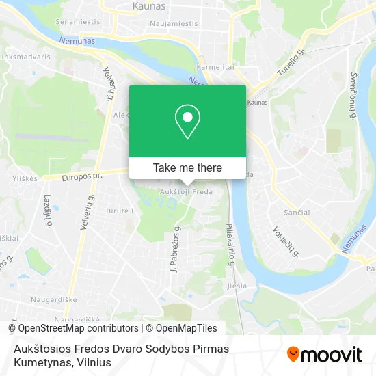 Карта Aukštosios Fredos Dvaro Sodybos Pirmas Kumetynas