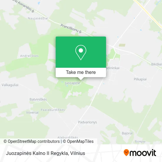 Карта Juozapinės Kalno II Regykla