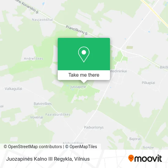 Карта Juozapinės Kalno III Regykla