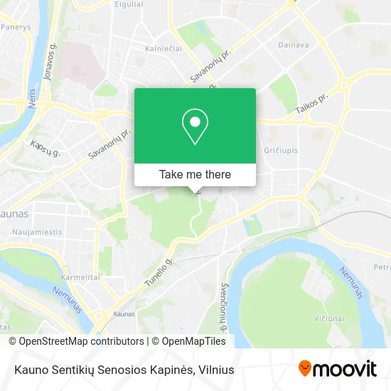 Карта Kauno Sentikių Senosios Kapinės