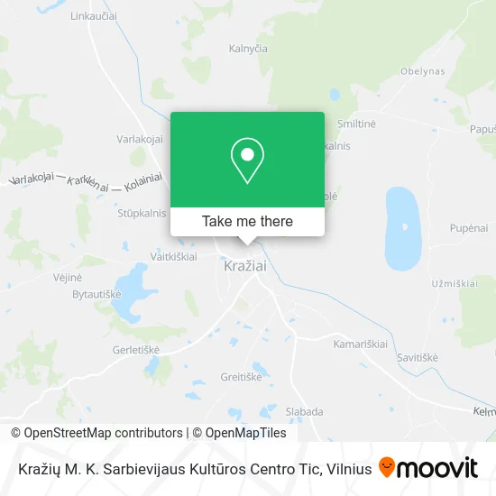 Карта Kražių M. K. Sarbievijaus Kultūros Centro Tic