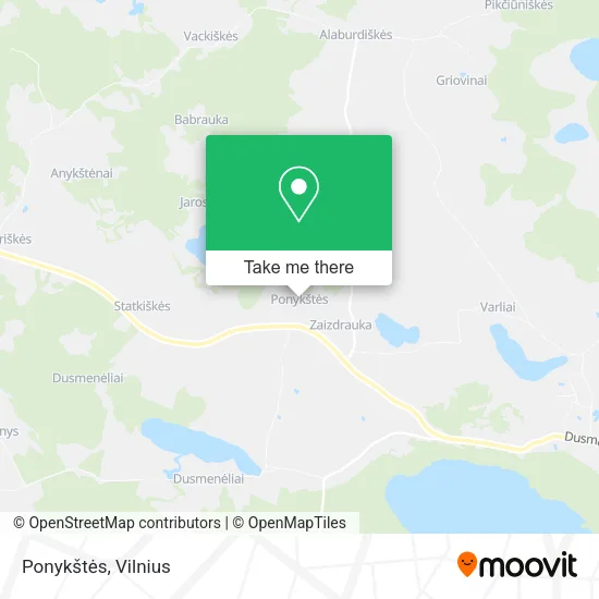 Карта Ponykštės