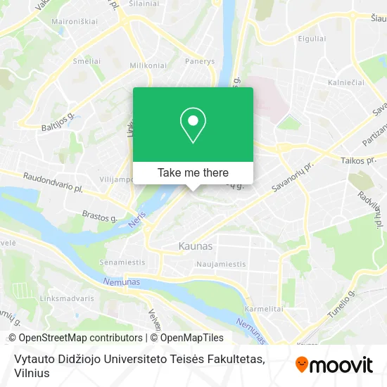 Карта Vytauto Didžiojo Universiteto Teisės Fakultetas