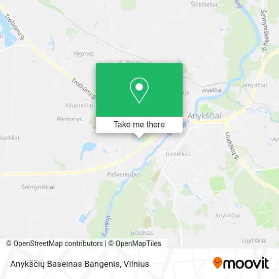 Карта Anykščių Baseinas Bangenis