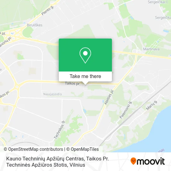 Карта Kauno Techninių Apžiūrų Centras, Taikos Pr. Techninės Apžiūros Stotis