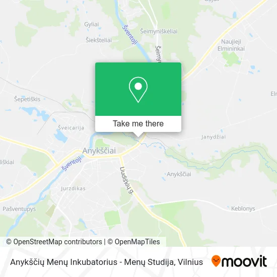 Карта Anykščių Menų Inkubatorius - Menų Studija