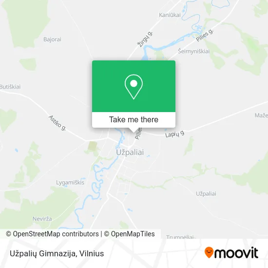 Карта Užpalių Gimnazija
