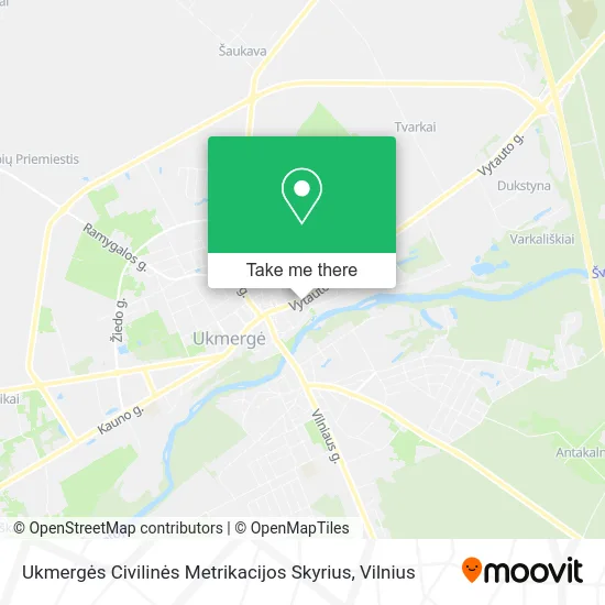 Карта Ukmergės Civilinės Metrikacijos Skyrius