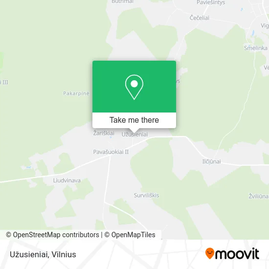 Карта Užusieniai