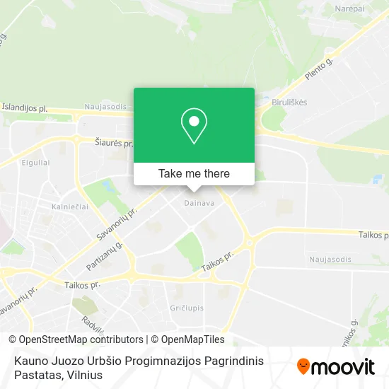 Карта Kauno Juozo Urbšio Progimnazijos Pagrindinis Pastatas