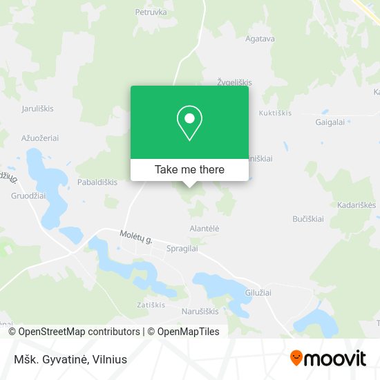 Карта Mšk. Gyvatinė