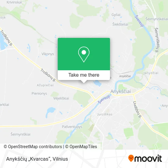 Карта Anykščių „Kvarcas“