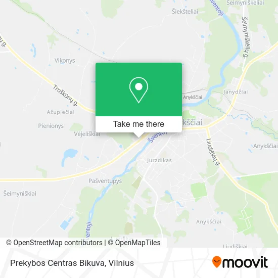 Карта Prekybos Centras Bikuva