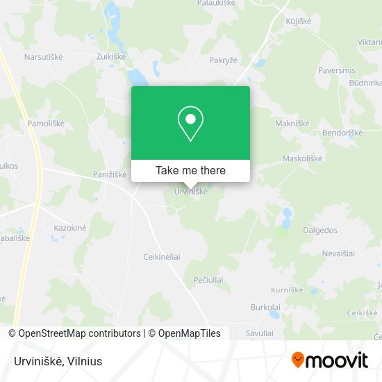 Карта Urviniškė