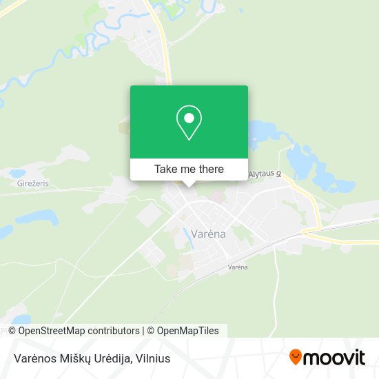 Карта Varėnos Miškų Urėdija