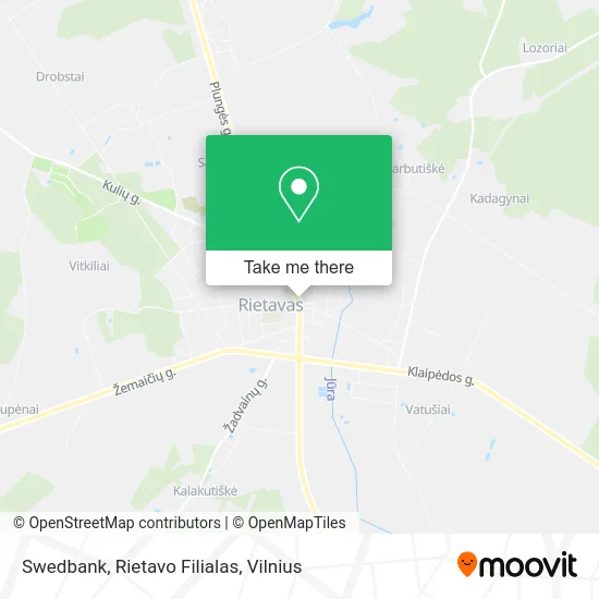 Карта Swedbank, Rietavo Filialas