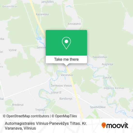 Карта Automagistralės Vilnius-Panevėžys Tiltas. Kr. Varanava