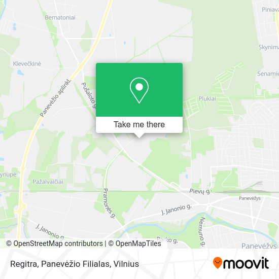 Карта Regitra, Panevėžio Filialas