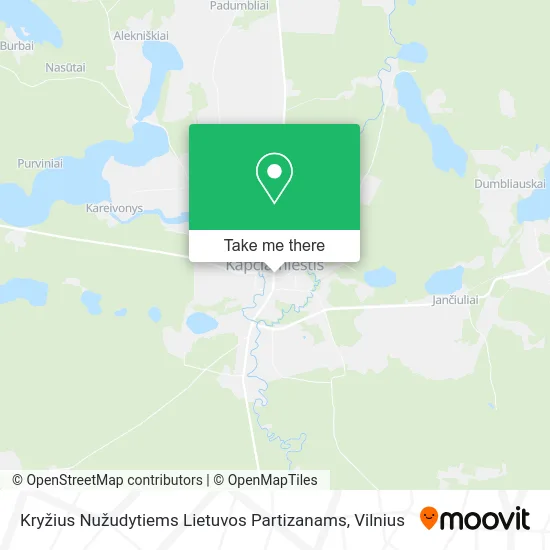 Карта Kryžius Nužudytiems Lietuvos Partizanams
