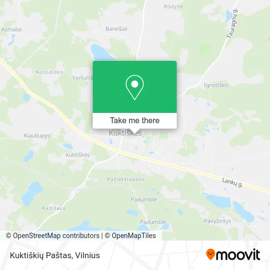 Карта Kuktiškių Paštas