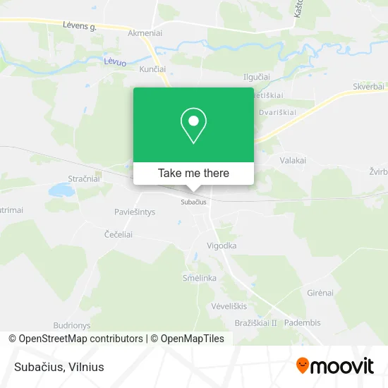 Subačius map