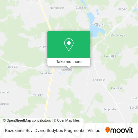 Карта Kazokinės Buv. Dvaro Sodybos Fragmentai