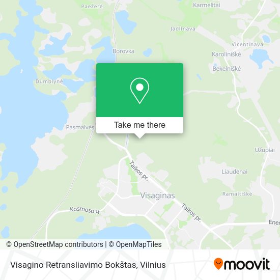 Карта Visagino Retransliavimo Bokštas