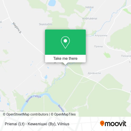 Карта Prienai (Lt) - Кемелішкі (By)