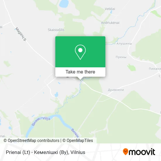 Карта Prienai (Lt) - Кемелішкі (By)