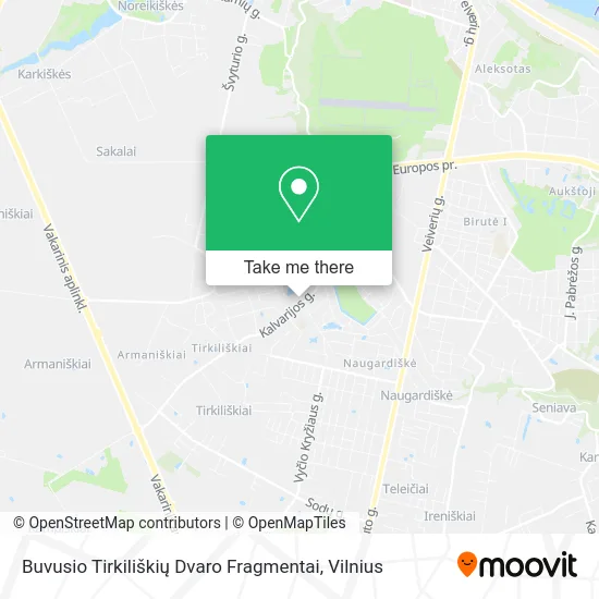 Карта Buvusio Tirkiliškių Dvaro Fragmentai