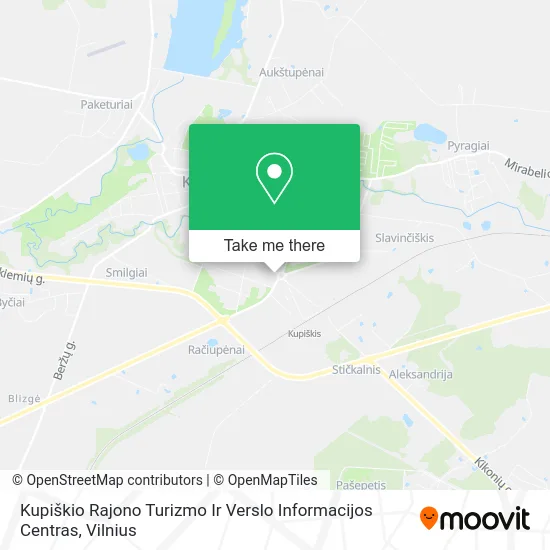 Карта Kupiškio Rajono Turizmo Ir Verslo Informacijos Centras