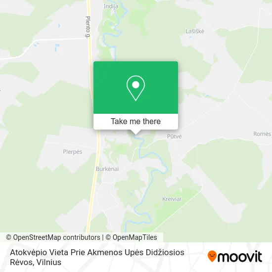 Карта Atokvėpio Vieta Prie Akmenos Upės Didžiosios Rėvos