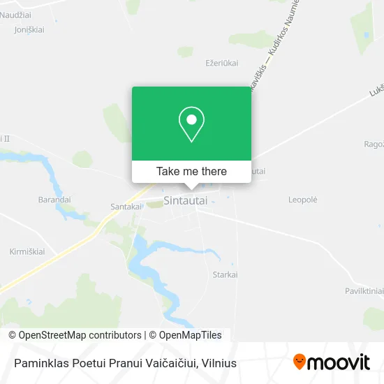 Карта Paminklas Poetui Pranui Vaičaičiui