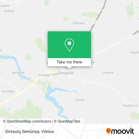 Карта Sintautų Seniūnija