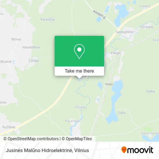 Карта Jusinės Malūno Hidroelektrinė