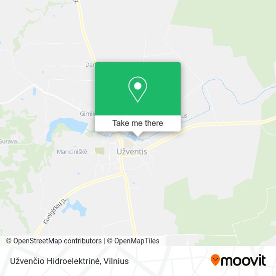 Карта Užvenčio Hidroelektrinė