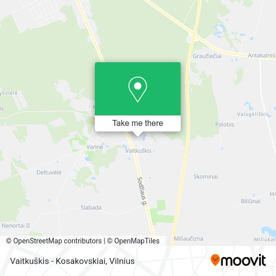 Карта Vaitkuškis - Kosakovskiai
