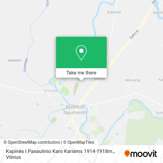 Карта Kapinės I Pasaulinio Karo Kariams 1914-1918m.