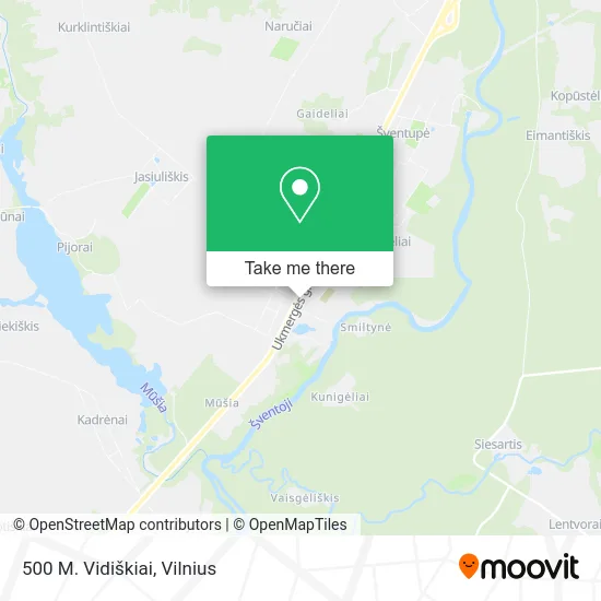Карта 500 M. Vidiškiai