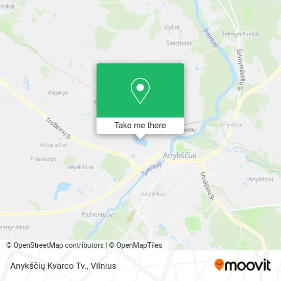 Карта Anykščių Kvarco Tv.